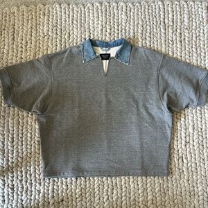 Fear of God Denim Collar Short Sleeve Sweatshirt